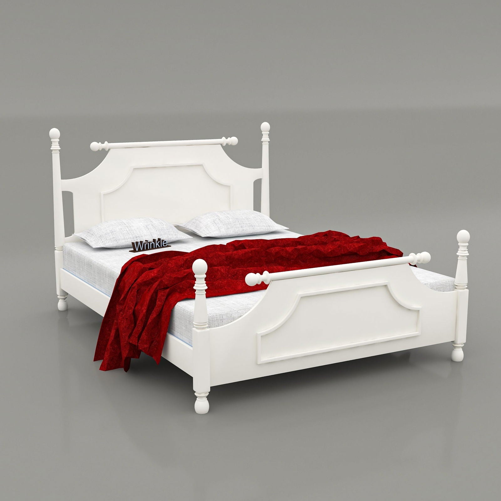 Wrinkle Designer Beds For Bedroom (White) - Furnishiaa -  -